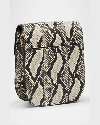 Tom Ford Tara Mini Crossbody Bag In Python-printed Leather In Roccia