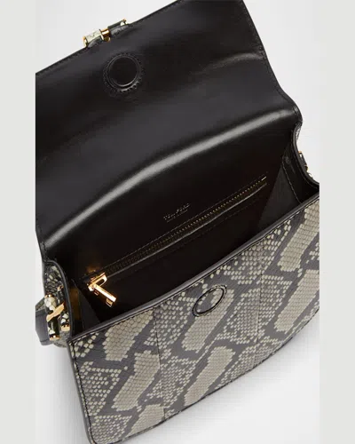 Tom Ford Tara Mini Crossbody Bag In Python-printed Leather In Roccia