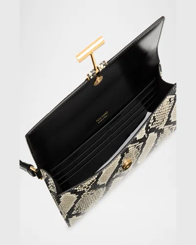 Tom Ford Tara Pouch Wristlet In Python-print Leather In Roccia