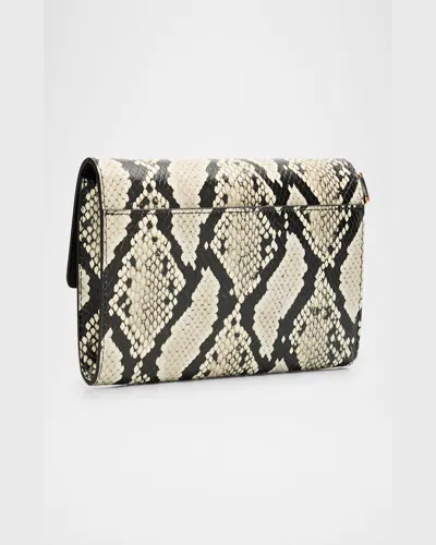 Tom Ford Tara Pouch Wristlet In Python-print Leather In Roccia