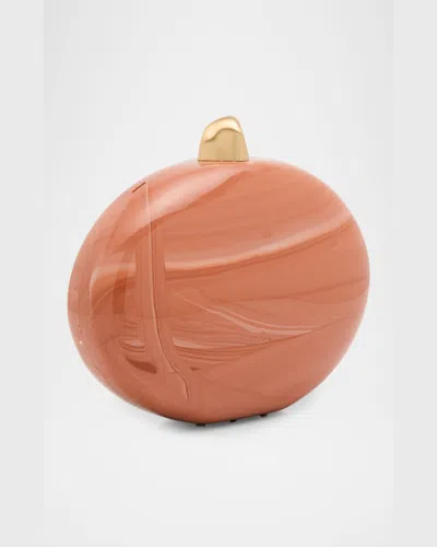 Cult Gaia Eviana Glossy Acrylic Clutch Bag In Corallo