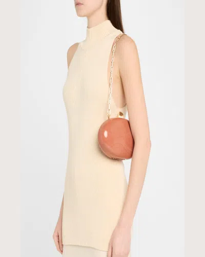 Cult Gaia Eviana Glossy Acrylic Clutch Bag In Corallo