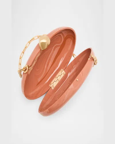 Cult Gaia Eviana Glossy Acrylic Clutch Bag In Corallo