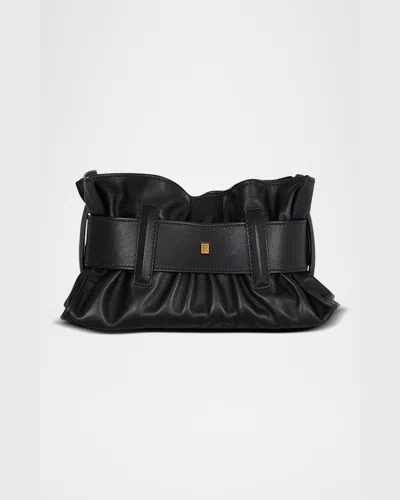 Balmain Mini Anthem Bag In Embossed Crocodile-print Calfskin In Black