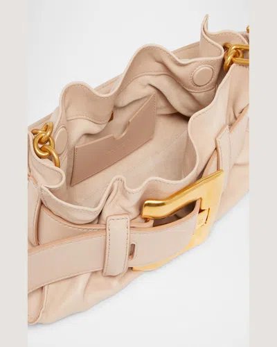 Balmain Mini Anthem Bag In Embossed Crocodile-print Calfskin In Black