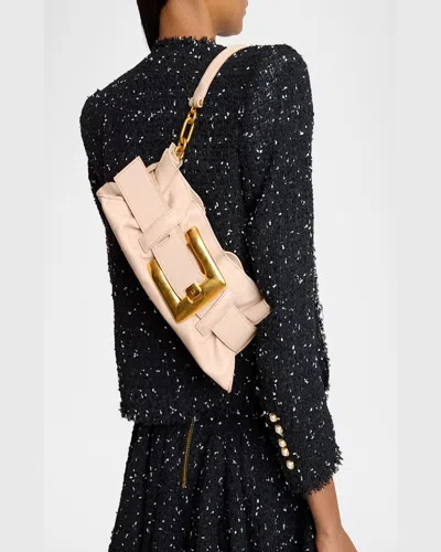 Balmain Mini Anthem Bag In Embossed Crocodile-print Calfskin In Black