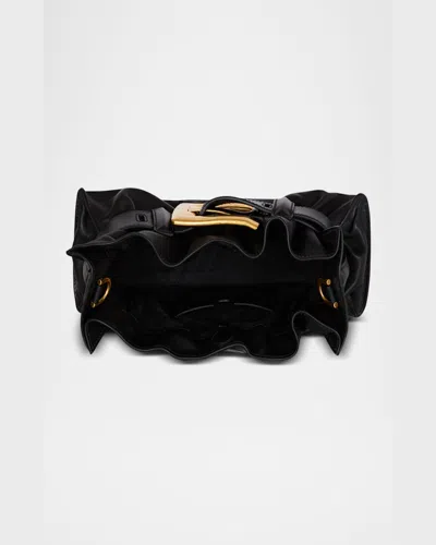 Balmain Mini Anthem Bag In Embossed Crocodile-print Calfskin In Black