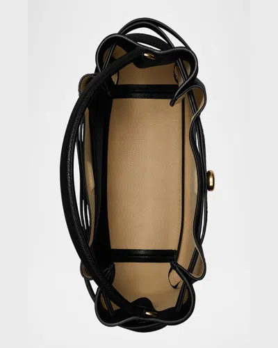 Tory Burch Romy Pebbled Small Bucket Bag Black