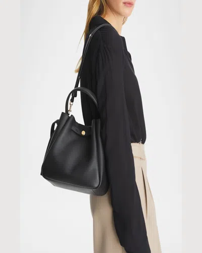 Tory Burch Romy Pebbled Small Bucket Bag Black