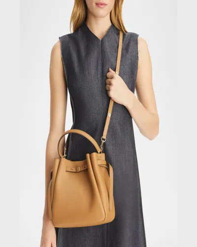 Tory Burch Romy Pebbled Small Bucket Bag Black