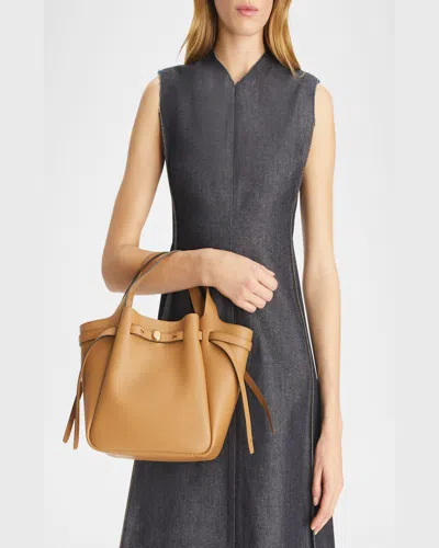 Tory Burch Romy Pebble Leather Satchel In Tiramisu