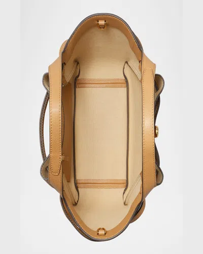 Tory Burch Romy Pebble Leather Satchel In Tiramisu