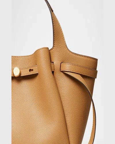 Tory Burch Romy Pebble Leather Satchel In Tiramisu