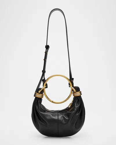Chloé Chloè Hobo Bag Grained Leather Bag In Black