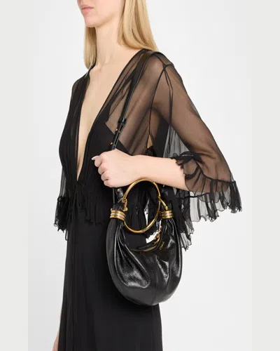 Chloé Chloè Hobo Bag Grained Leather Bag In Black