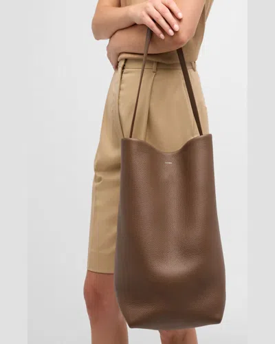 The Row N/s Park Tote Large In Lux Grained Calfksin In Timouse Grey