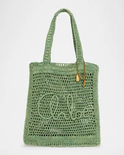 Chloé Chloe Women Green Raffia Estate Banana Shopping Bag