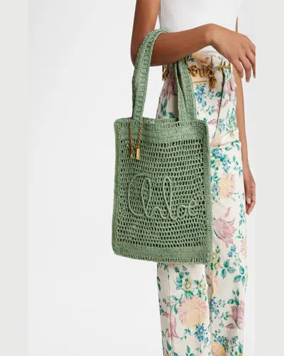 Chloé Chloe Women Green Raffia Estate Banana Shopping Bag