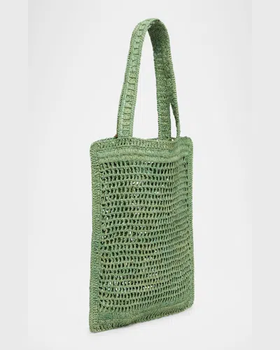 Chloé Chloe Women Green Raffia Estate Banana Shopping Bag