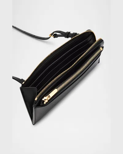 The Row Long Wallet In Smooth Box Calf Leather In Bag Black Ang