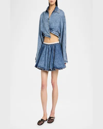 Alaïa Fishnet And Leather Flip Flops Flat Mules Shoes In Black