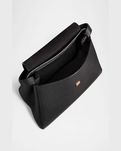 Khaite Audrey Flap Calf Leather Top-handle Bag In Black 200