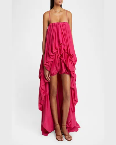 Chloé Sleeveless High-low Balloon Jumpsuit In Pink