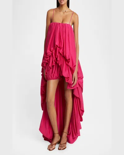 Chloé Sleeveless High-low Balloon Jumpsuit In Pink