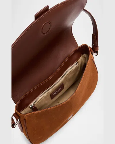 Alexander Mcqueen Mcqueen Mini T-bar Shoulder Bag In Dark Brown Silver