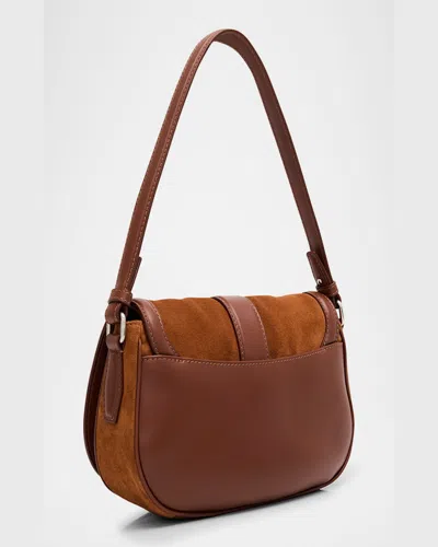 Alexander Mcqueen Mcqueen Mini T-bar Shoulder Bag In Dark Brown Silver