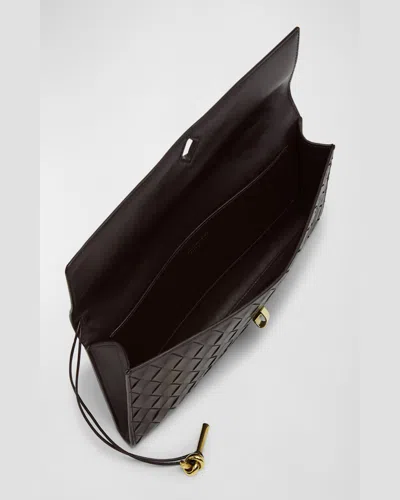 Bottega Veneta Long Andiamo Intrecciato Leather Clutch In Rose