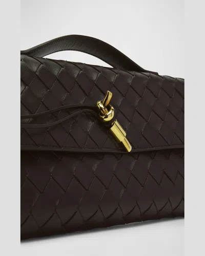 Bottega Veneta Women Andiamo Clutch Bag With Handle In Dark Barolo In Burgundy