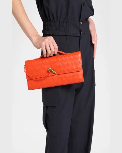 Bottega Veneta Women Andiamo Clutch Bag With Handle In Dark Barolo In Burgundy