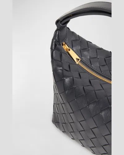 Bottega Veneta Women Wallace Leather Shoulder Bag With Intrecciato Motif In Sapele
