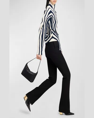 Bottega Veneta Women Wallace Leather Shoulder Bag With Intrecciato Motif In Sapele