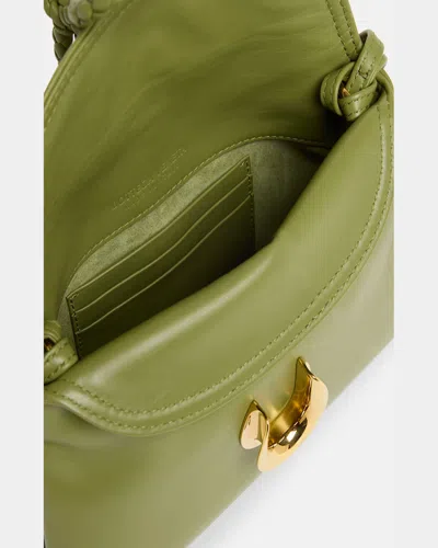 Bottega Veneta Liberta Baby Smooth Calfskin Clutch Bag In Ecru/matcha/brass