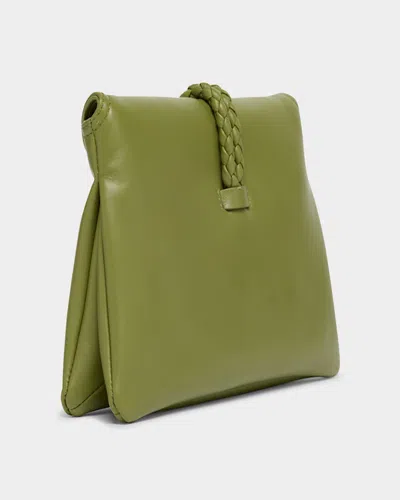 Bottega Veneta Liberta Baby Smooth Calfskin Clutch Bag In Ecru/matcha/brass