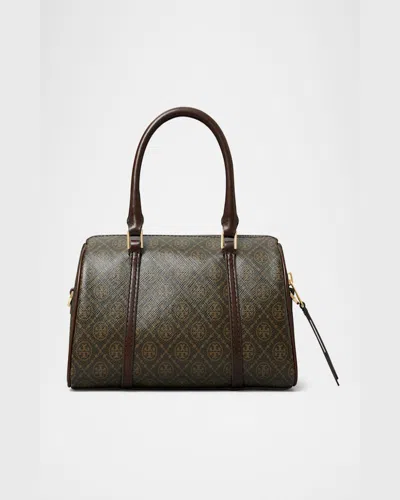 Tory Burch T Monogram Coated Canvas Mini Barrel Bag In French Press