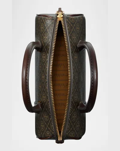 Tory Burch T Monogram Coated Canvas Mini Barrel Bag In French Press