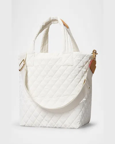 Mz Wallace Metro Deluxe Small Quilted Tote Bag In White