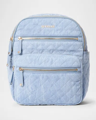 Mz Wallace Crosby Small Denim Backpack In Light Denim