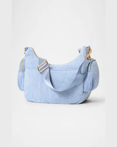Mz Wallace Small Chelsea Denim Shoulder Bag In True Light Denim