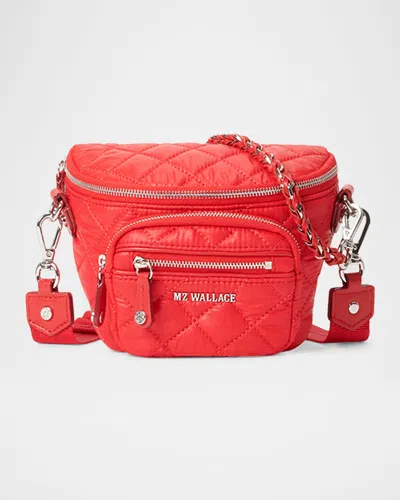 Mz Wallace Crosby Micro Sling Quilted Crossbody Bag In Bright Cherry