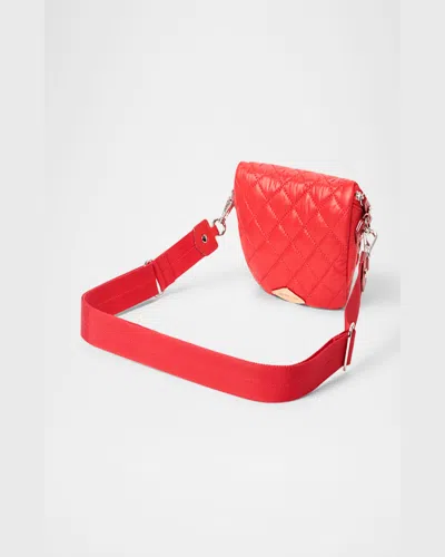 Mz Wallace Crosby Micro Sling Quilted Crossbody Bag In Bright Cherry