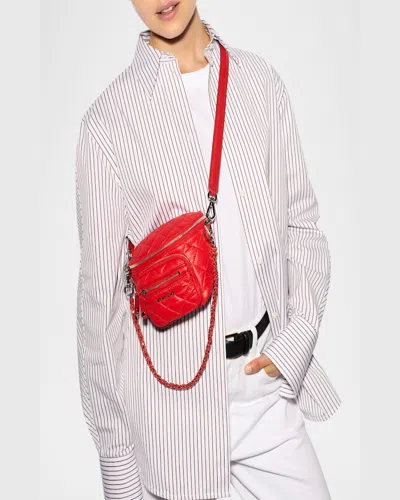 Mz Wallace Crosby Micro Sling Quilted Crossbody Bag In Bright Cherry