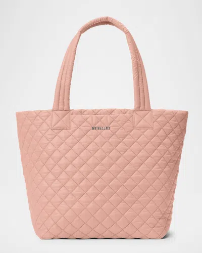 Mz Wallace Metro Deluxe Medium Quilted Tote Bag In Dusty Rose