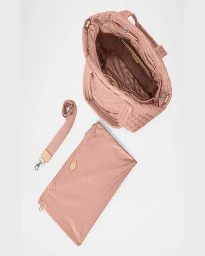Mz Wallace Metro Deluxe Medium Quilted Tote Bag In Dusty Rose