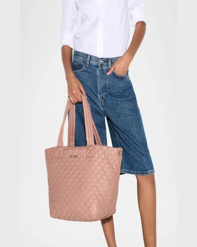 Mz Wallace Metro Deluxe Medium Quilted Tote Bag In Dusty Rose