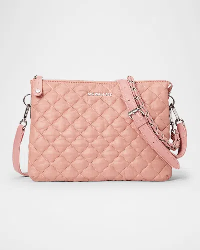 Mz Wallace Crosby Pippa Large Quilted Crossbody Bag In Dusty Rose