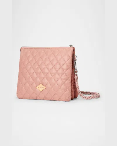 Mz Wallace Crosby Pippa Large Quilted Crossbody Bag In Dusty Rose